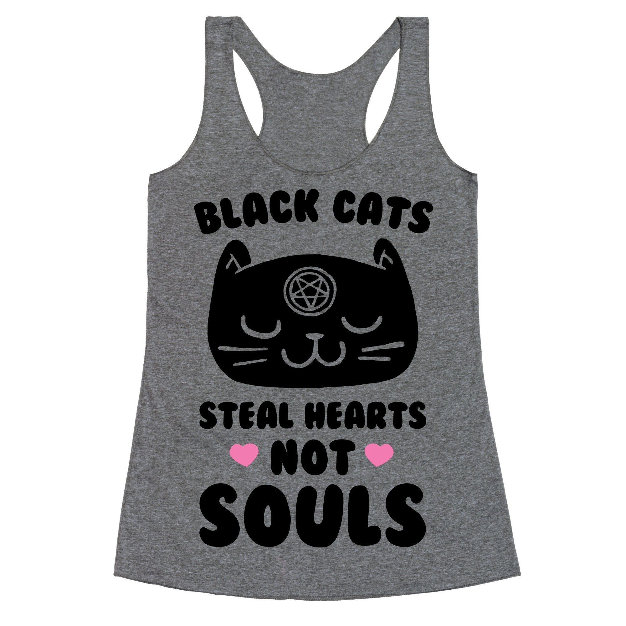 Black Cats Steal Hearts Not Souls Racerback Tank